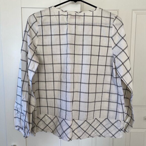 NWOT CUMAR Women's Cotton Blouse with Smock Detail Elastic Cuffs Size L - Picture 2 of 5